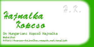 hajnalka kopcso business card