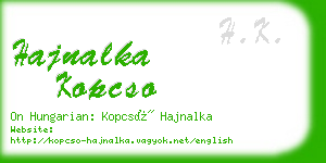 hajnalka kopcso business card